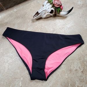 NWOT PINK Victoria's Secret Black Bikini Bottoms Mini Cheeky Size Medium
